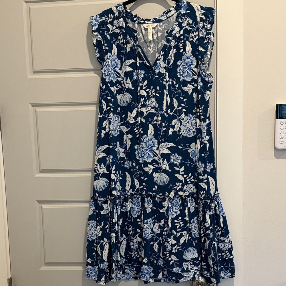 Matilda Jane Blue and White Floral Midi Dress